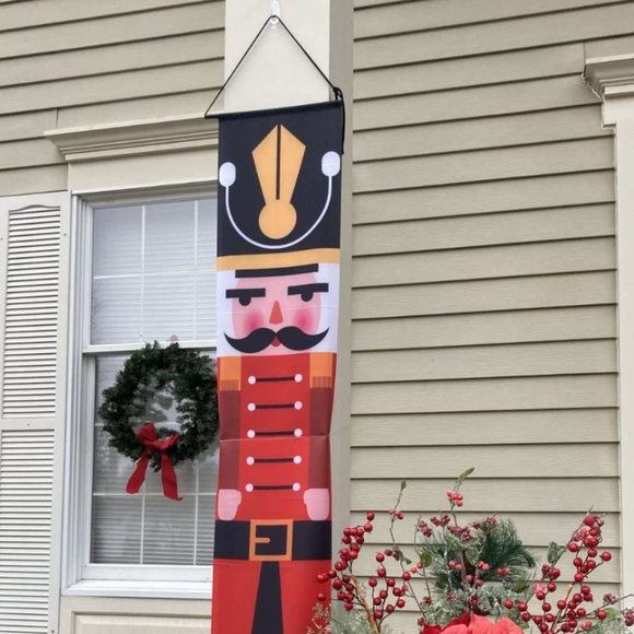 Christmas Door Decorations Nutcracker Decor Outdoor Xmas Holiday Porch Signs Set - Picture 3 of 4